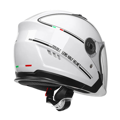 Motorcycle Dual Lens Open Face Helmet