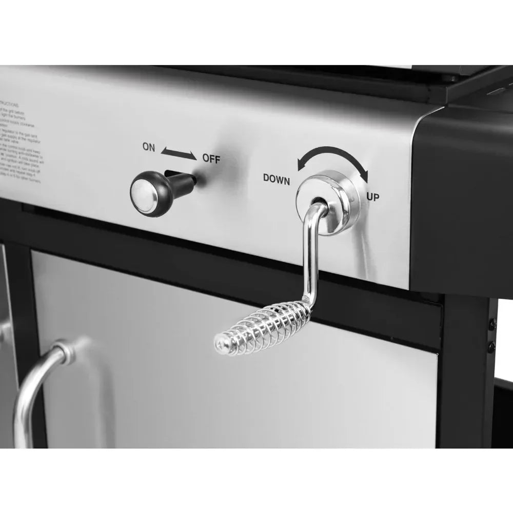 3-Burner Cabinet Gas Grill and Charcoal Grill