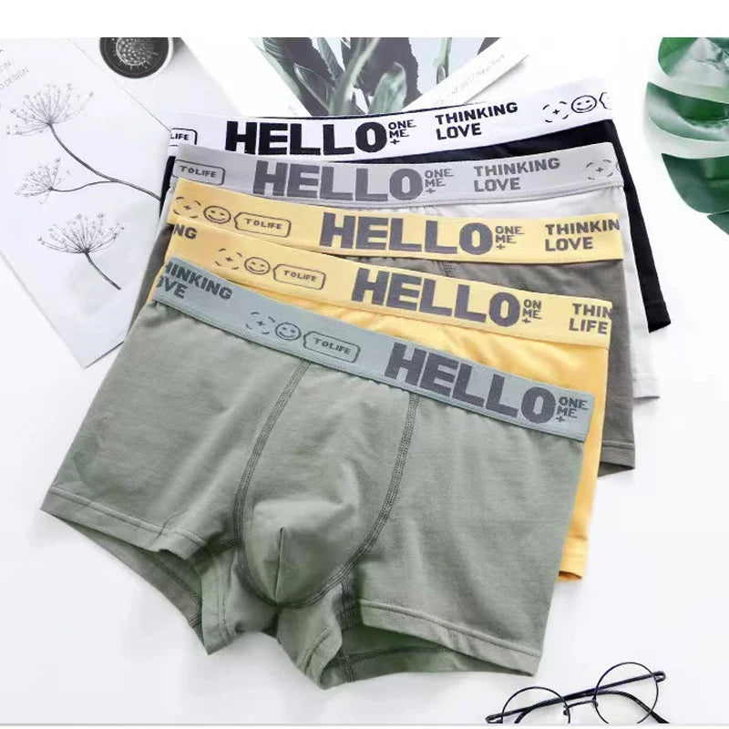 5pcs Men's Quick-Dry Boxer Trunks