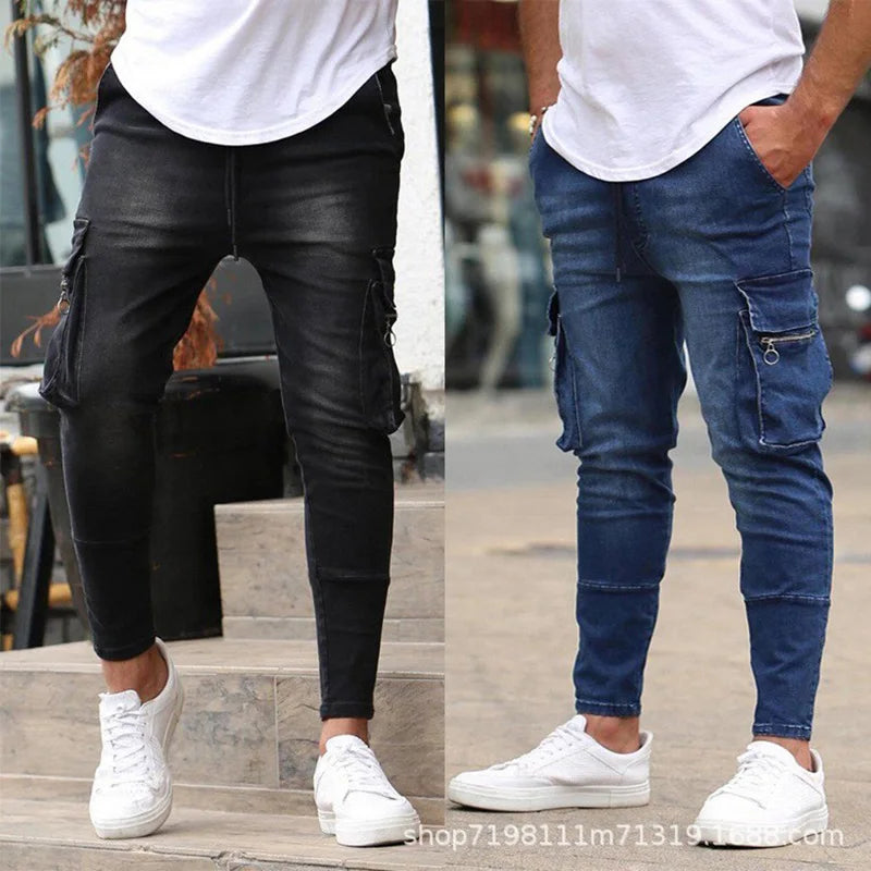 Men Street Elastic Jeans