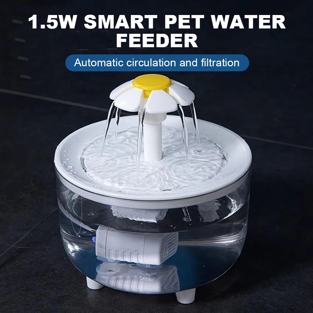 1200ml Electric Mute Automatic Cat Water Fountain