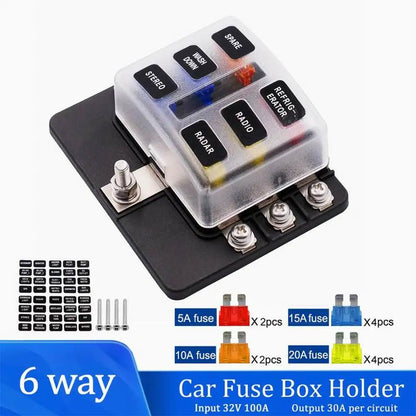 Universal 12-Way Car Fuse Box