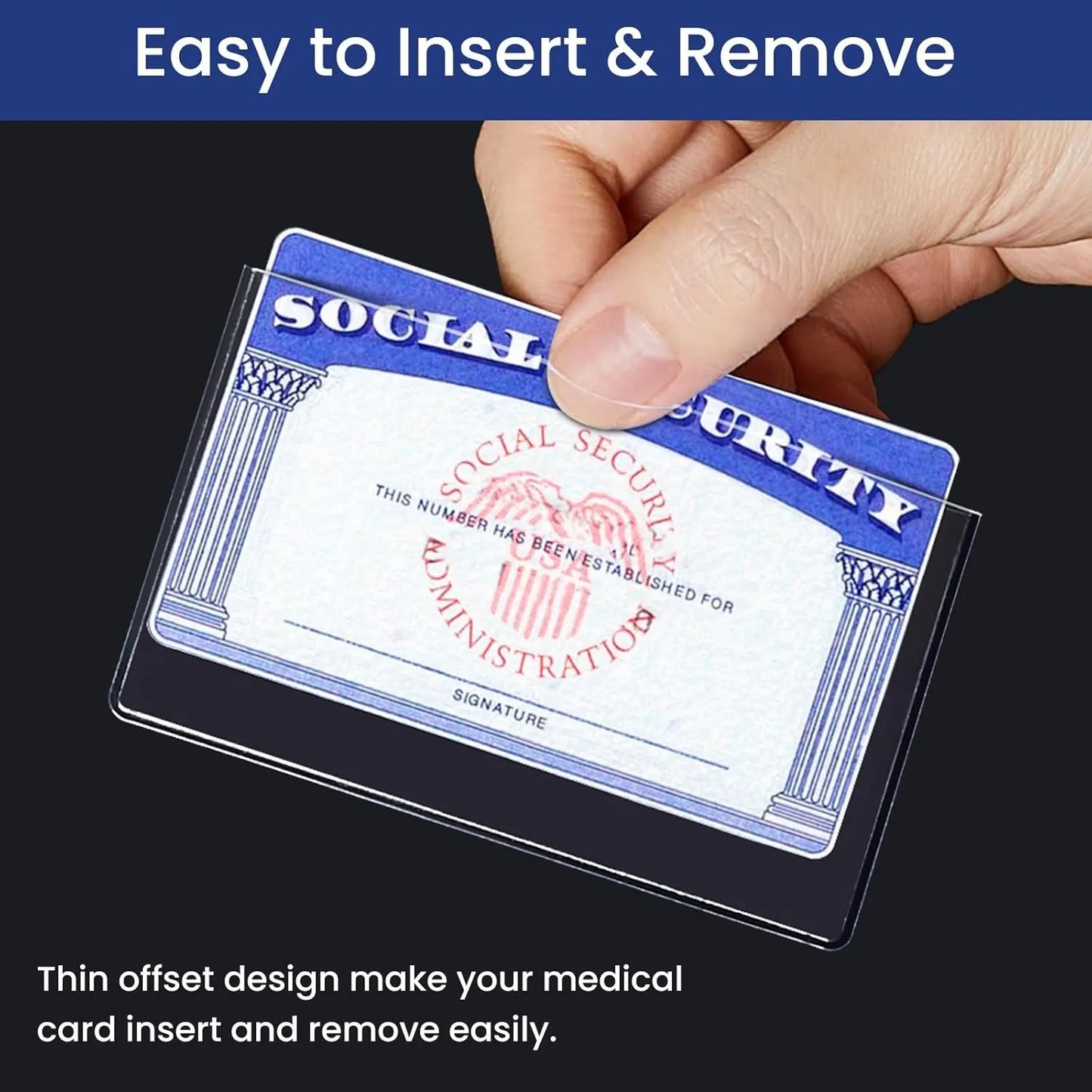 20PCS Soft Clear PVC Waterproof Card Protector Sleeves,Fits SSN, New Medicare, Business IDs & Credit Cards,easily identifiable