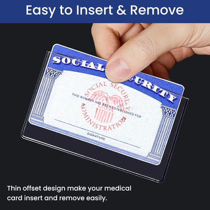 20PCS Soft Clear PVC Waterproof Card Protector Sleeves,Fits SSN, New Medicare, Business IDs & Credit Cards,easily identifiable