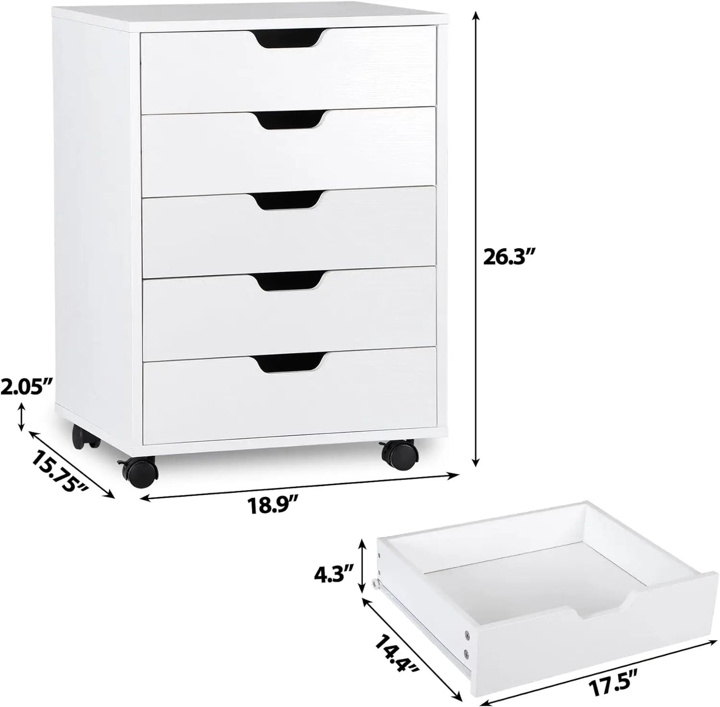 Mobile Wood File Cabinet Dresser