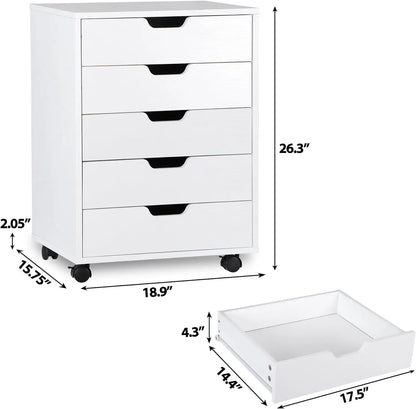 Mobile Wood File Cabinet Dresser