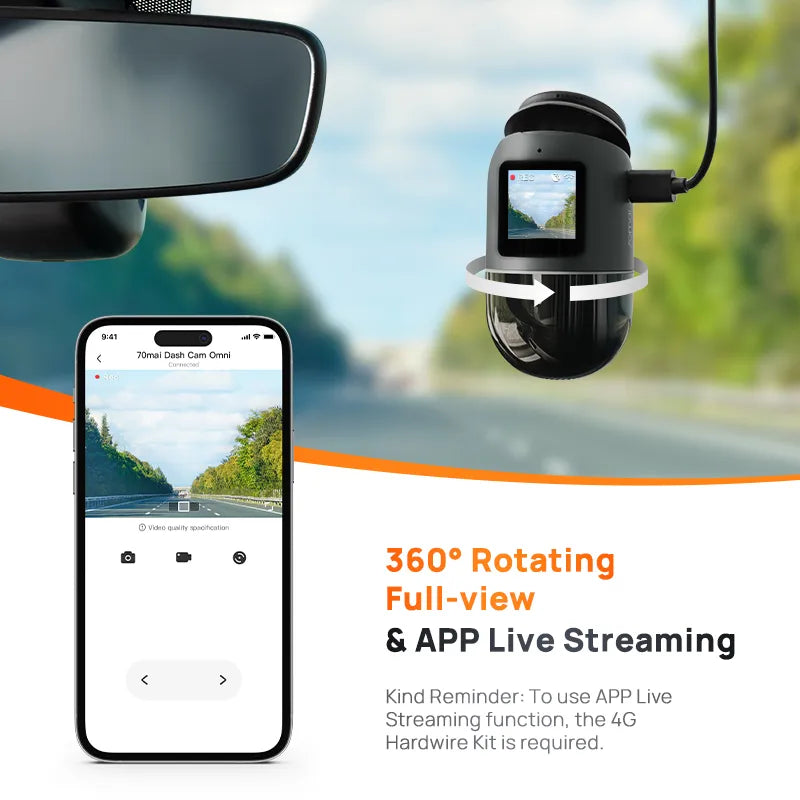 Omni X200 360° Full View Built-in GPS Dash Cam