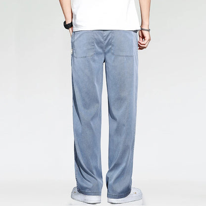 Men Summer Thin Loose Wide-leg Jeans