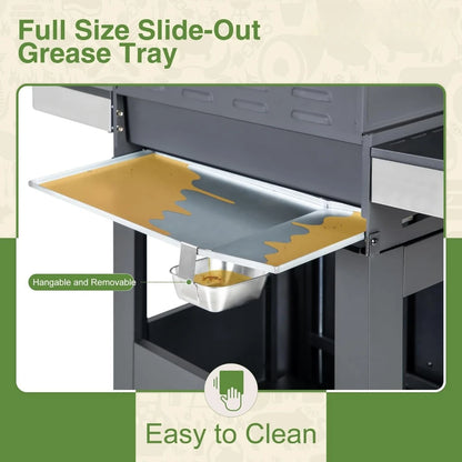 4-Burners Propane Gas BBQ Grill with Side Burner