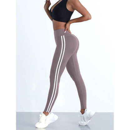 Striped High Waist Yoga Leggings