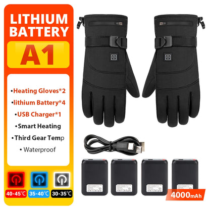 Heated Winter Gloves USB Rechargeable