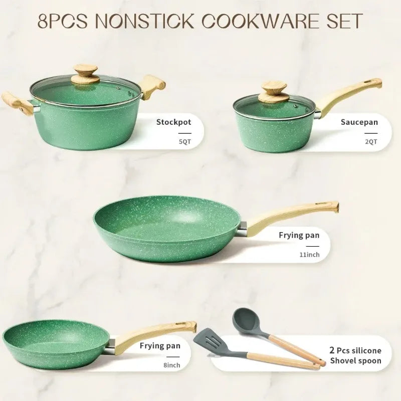 Kitchen 8/11inch Frying Pan Stock Pot set