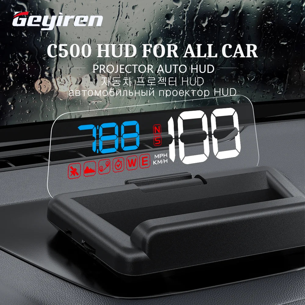 C500 Auto GPS HUD Head-Up Display Windshield Car Speedometer