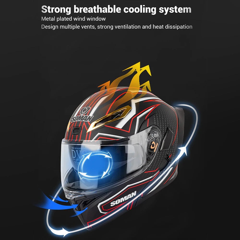 Matte Black Red Motorcycle Helmet