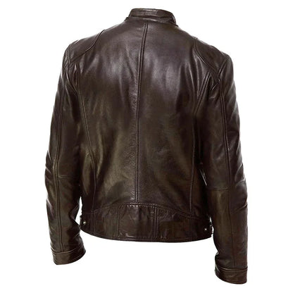 Spring Casual Motorcycle Men PU Jacket