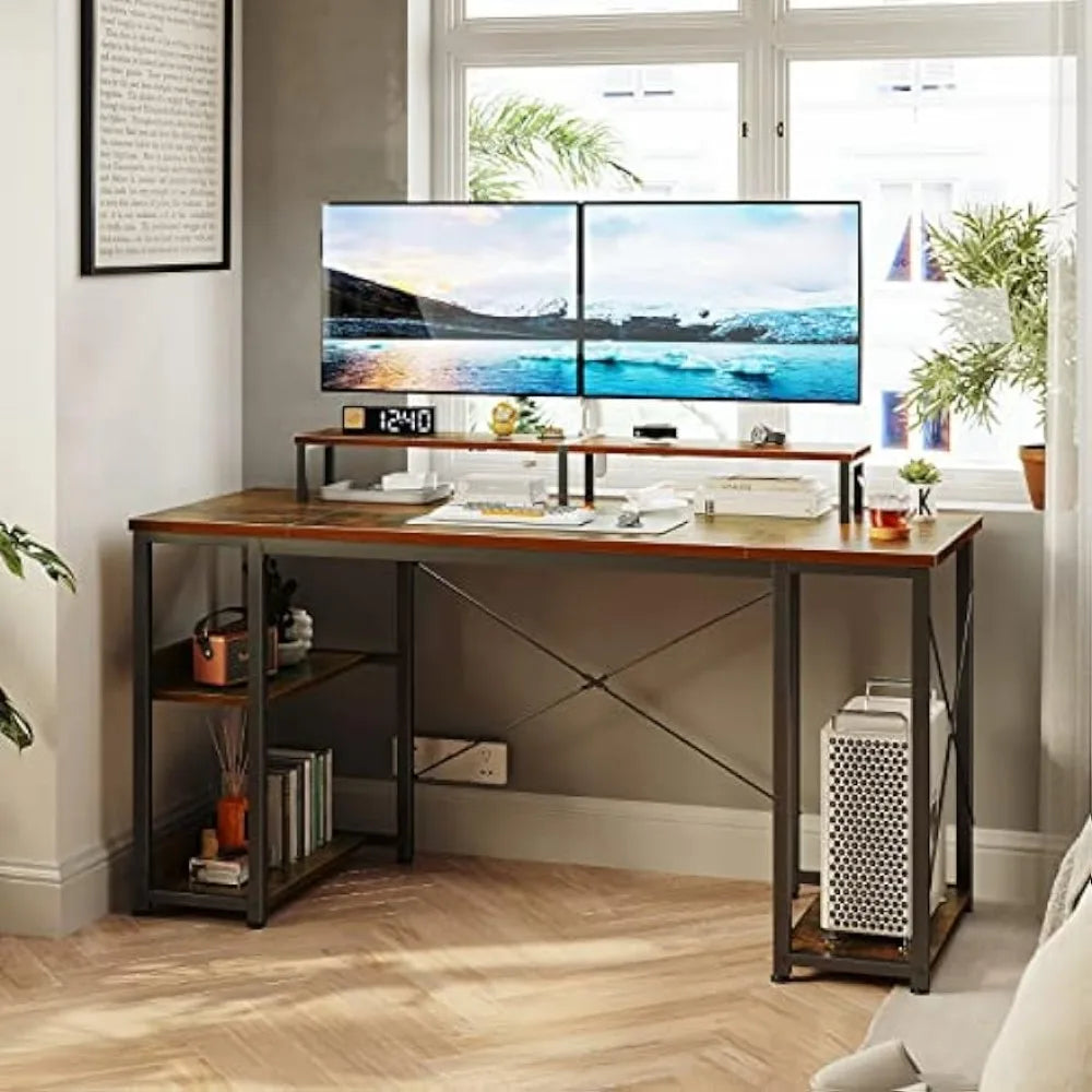 55 inch Computer Desk with Monitor Shelf