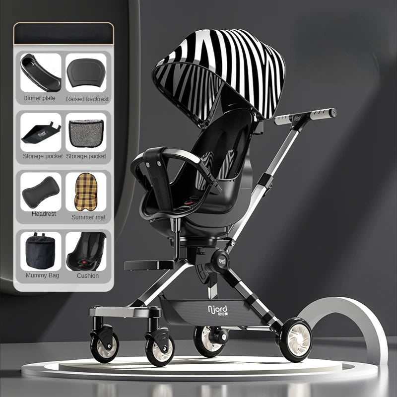 fold can sit and lie down Baby stroller