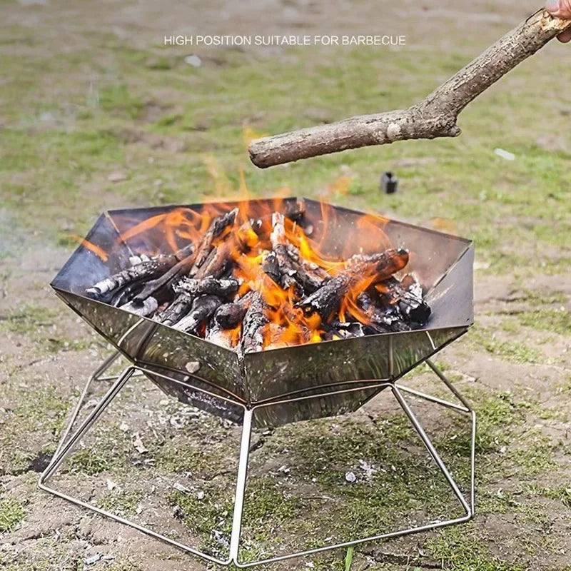 Portable Camping Wood Heater Folding Fire Hike