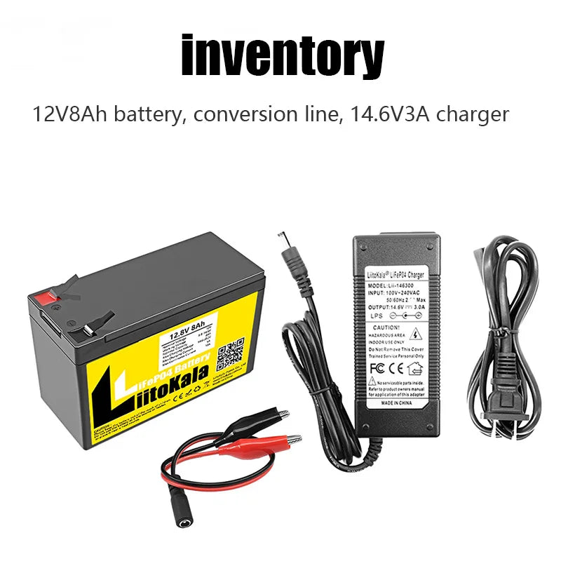 12V 8Ah Lifepo4 Deep Cycle Rechargeable Battery