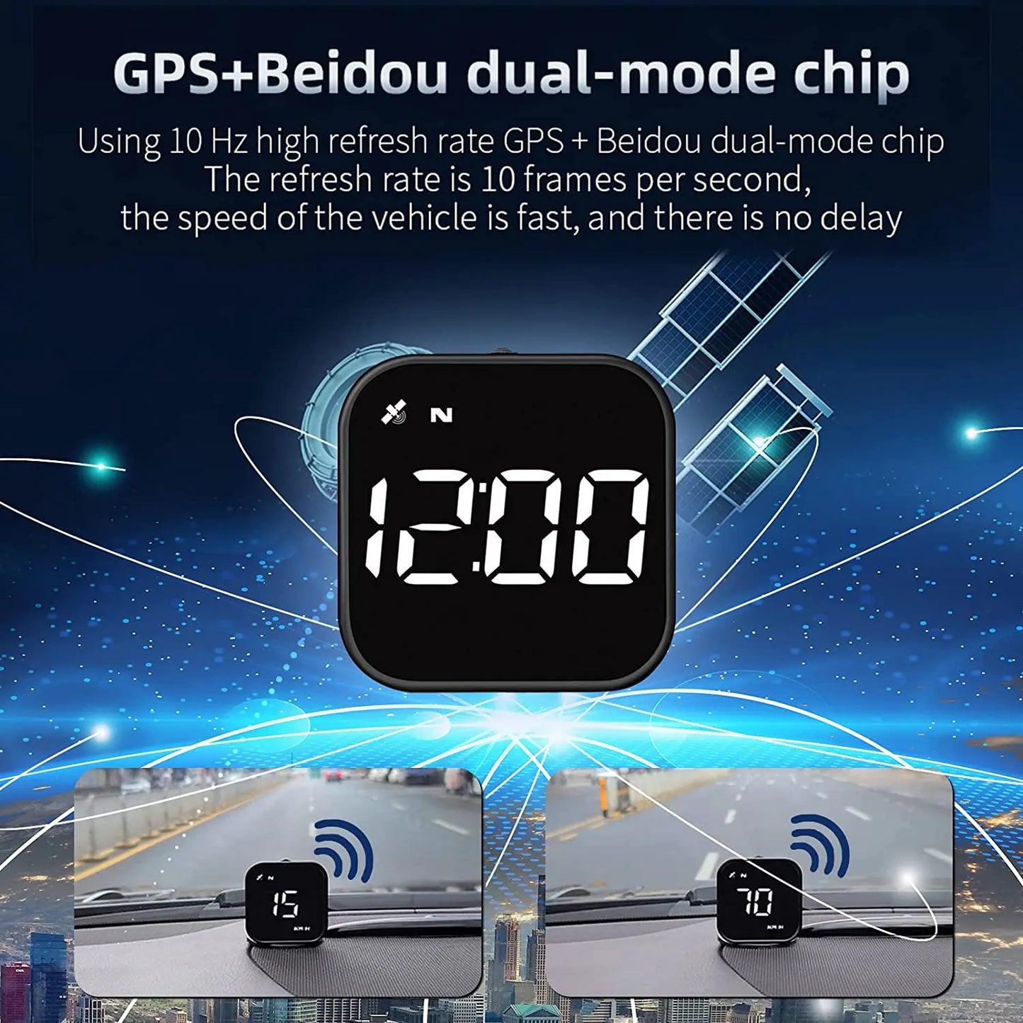 Universal GPS HUD Smart-Digital LED Car Speedometer