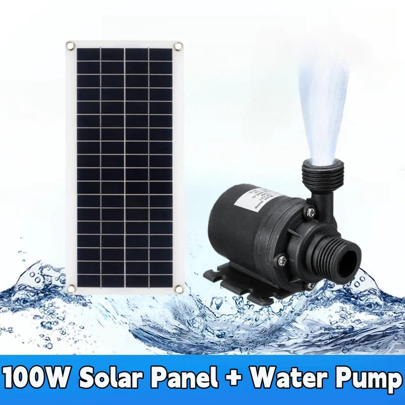 100W 800L/H Solar Panel With Controller DC 12V Water Pump