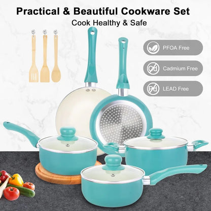 11pcs Nonstick Pots and Pans Set