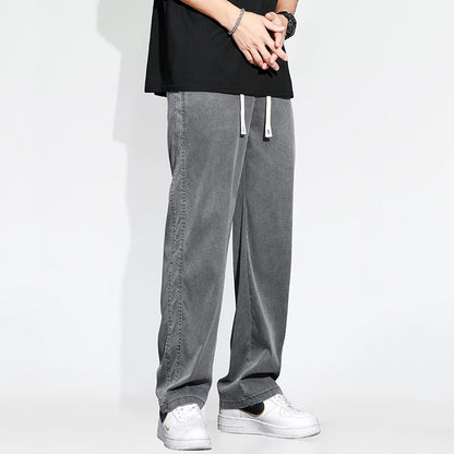 Men Summer Thin Loose Wide-leg Jeans