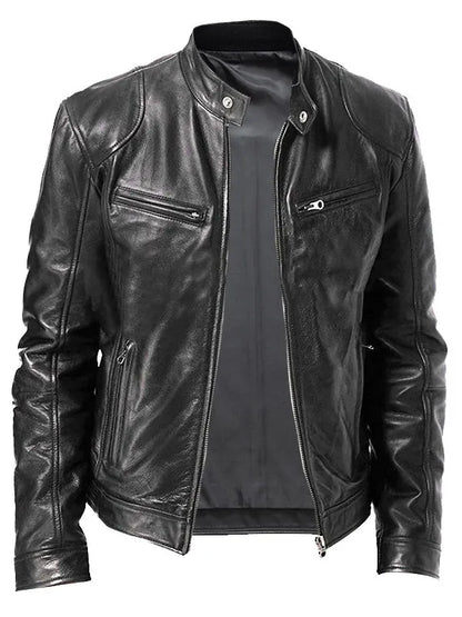 Spring Casual Motorcycle Men PU Jacket