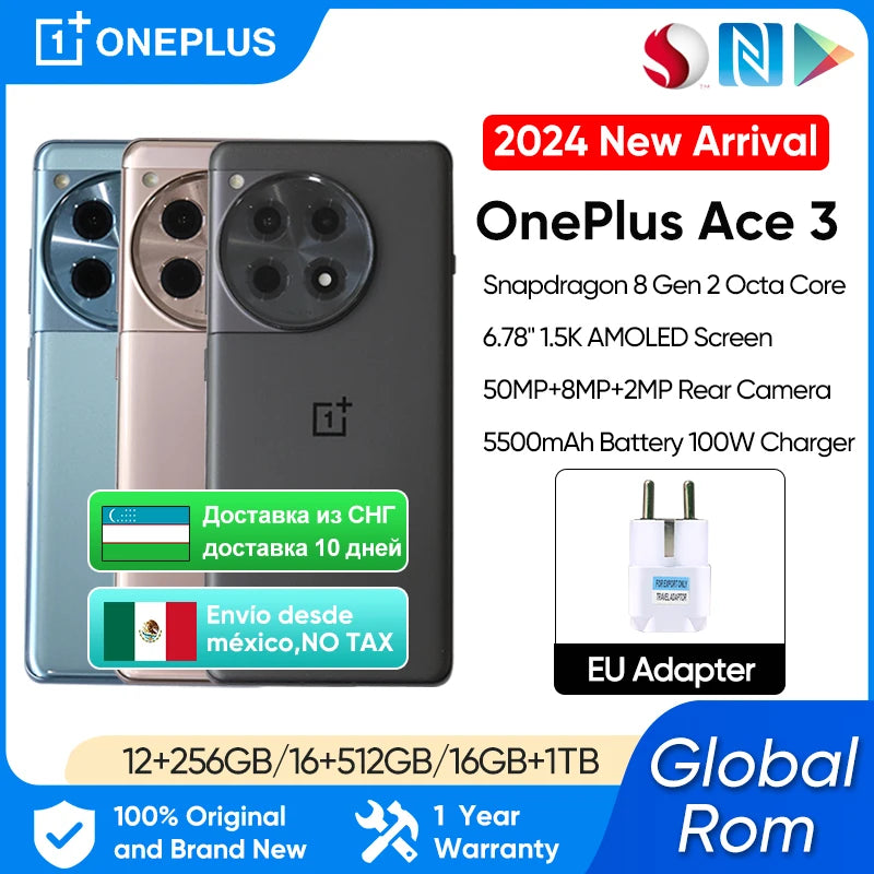 Oneplus ACE 3 5G Global Rom Smart Phone