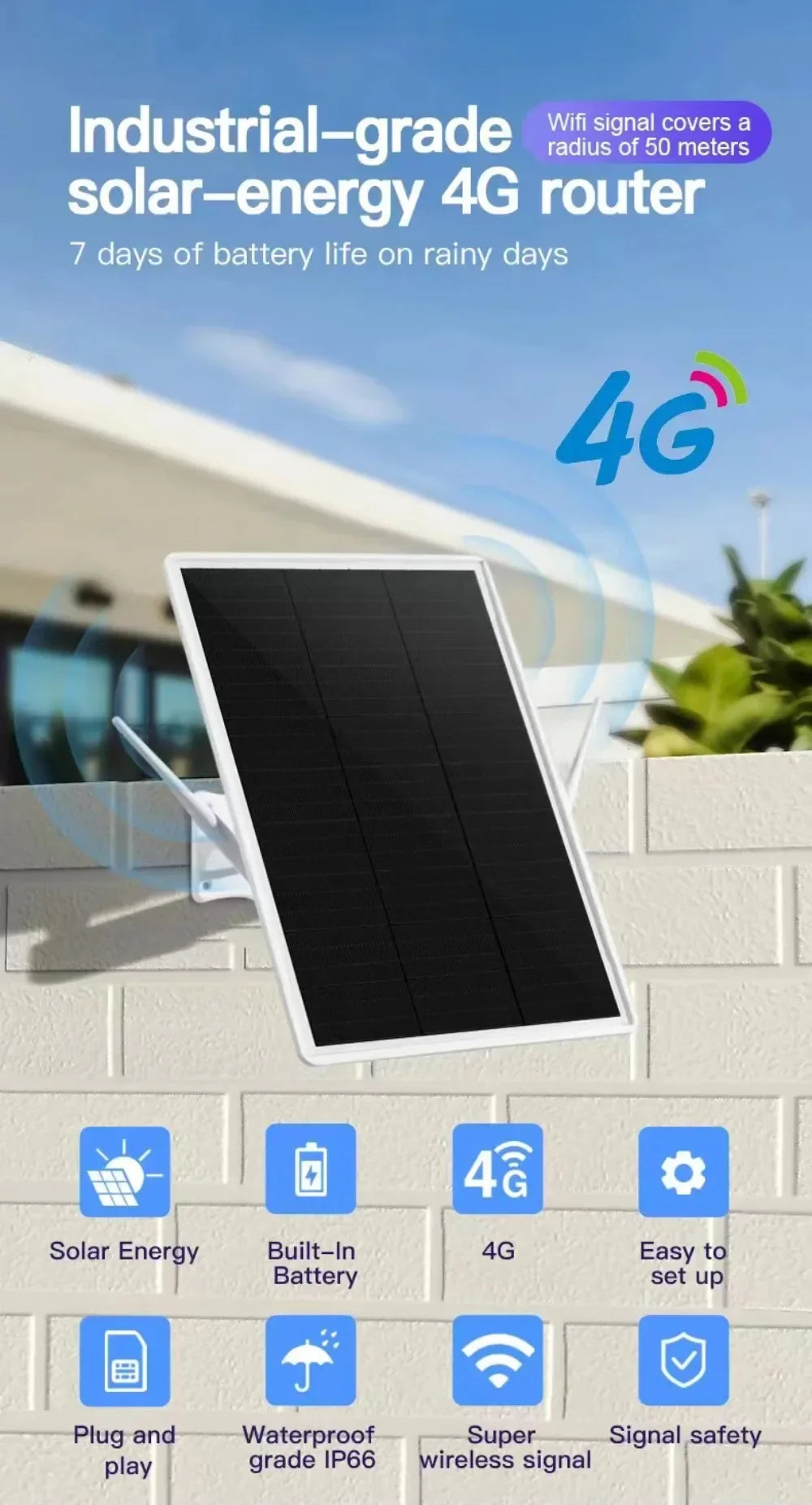 IP66 Waterproof Outdoor Solar Panel For Camera