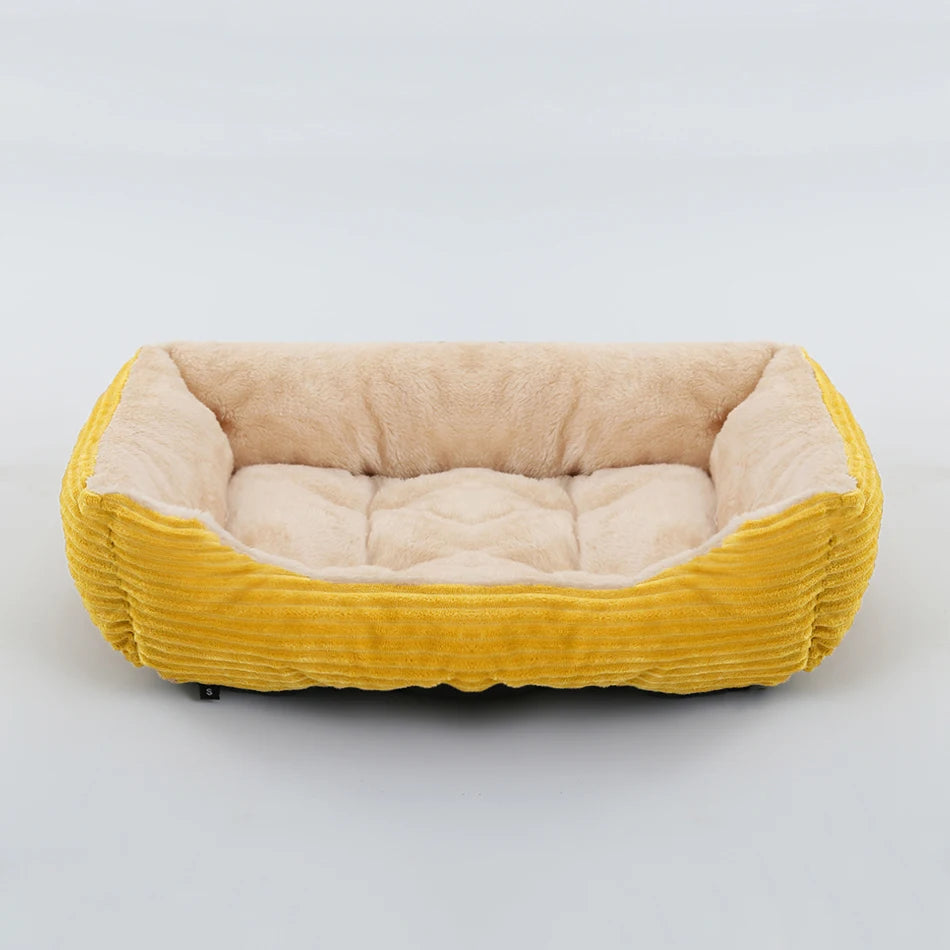 Dog Cozy Square Plush Kennel Bed