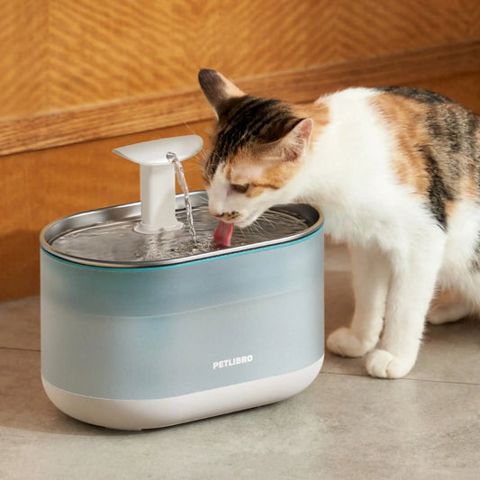 67oz/2.1L Stainless Steel Tray Automatic Cat Drinker