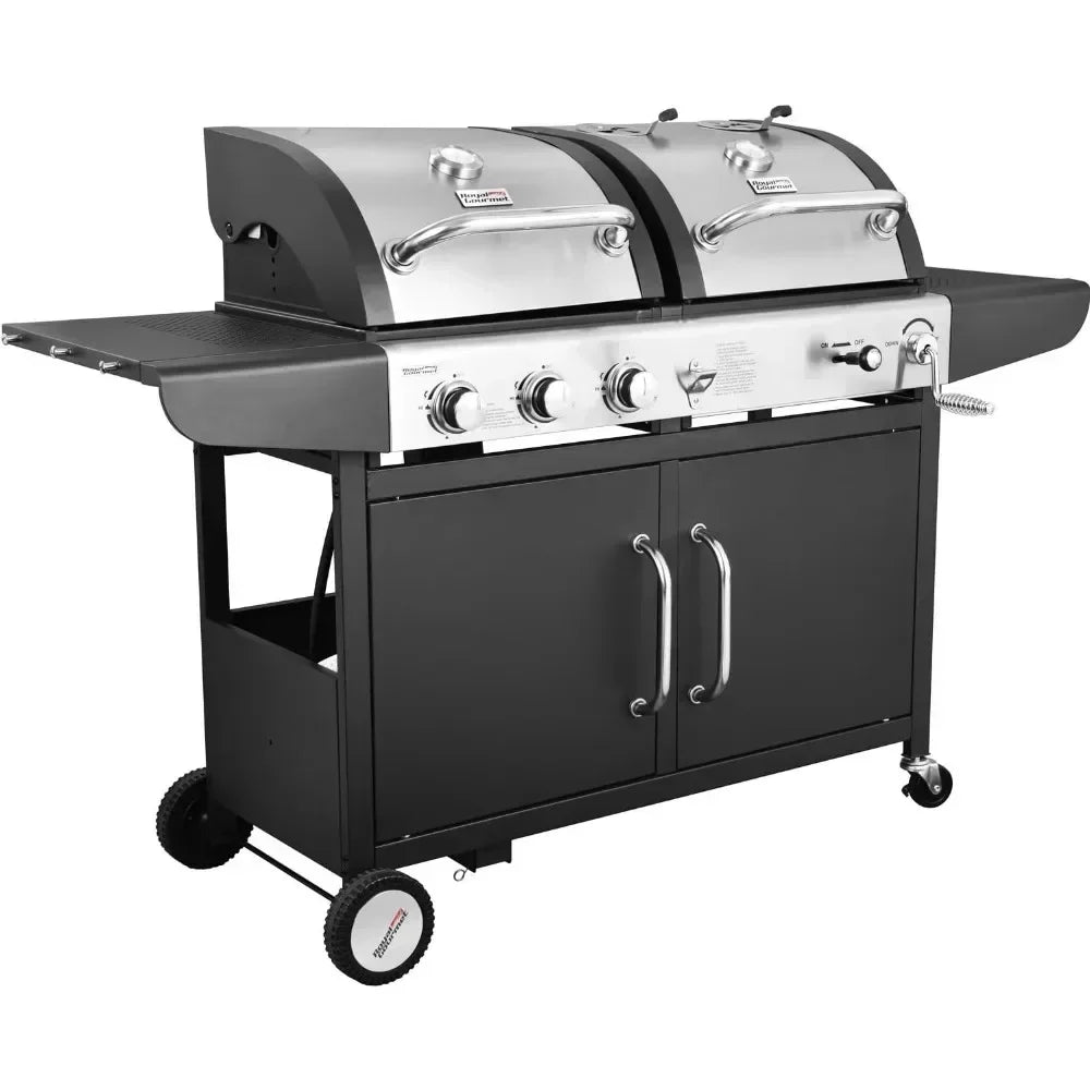 3-Burner Cabinet Gas Grill and Charcoal Grill