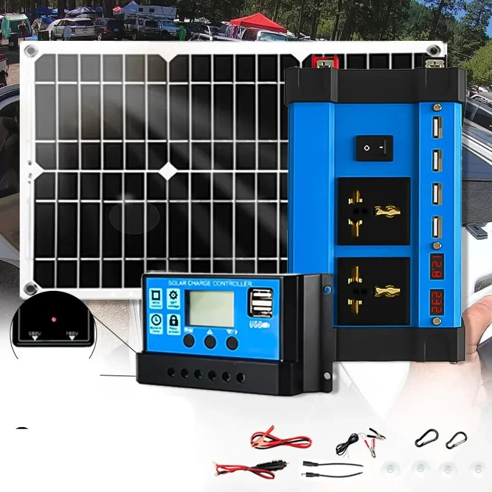 6000W Inverter 30A Controller 18W Solar Panel