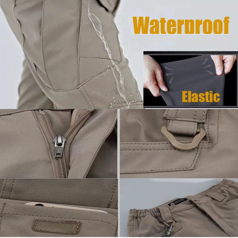 Men Elastic Camping Hiking Pants