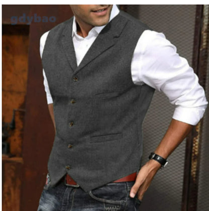Men's Tweed Slim Fit Vest