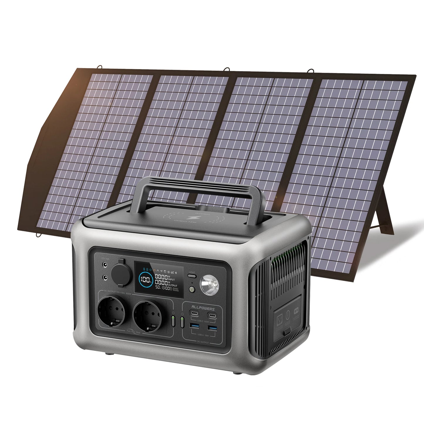 R600 Portable Powerstation with Solarpanel