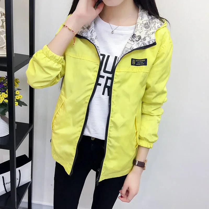 Women's Spring Autumn Pocket Zipper Jacket