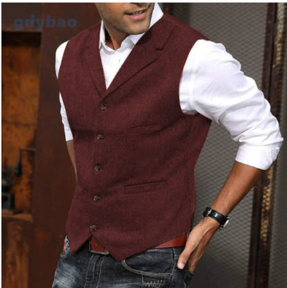 Men's Tweed Slim Fit Vest