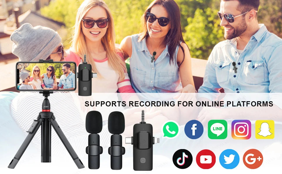 4 In 1 Wireless Live Recording Noise Microphone