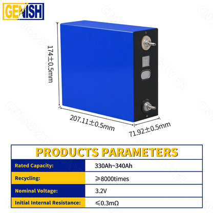 Grade A 340Ah Cycle Rechargeable LiFePO4 Battery