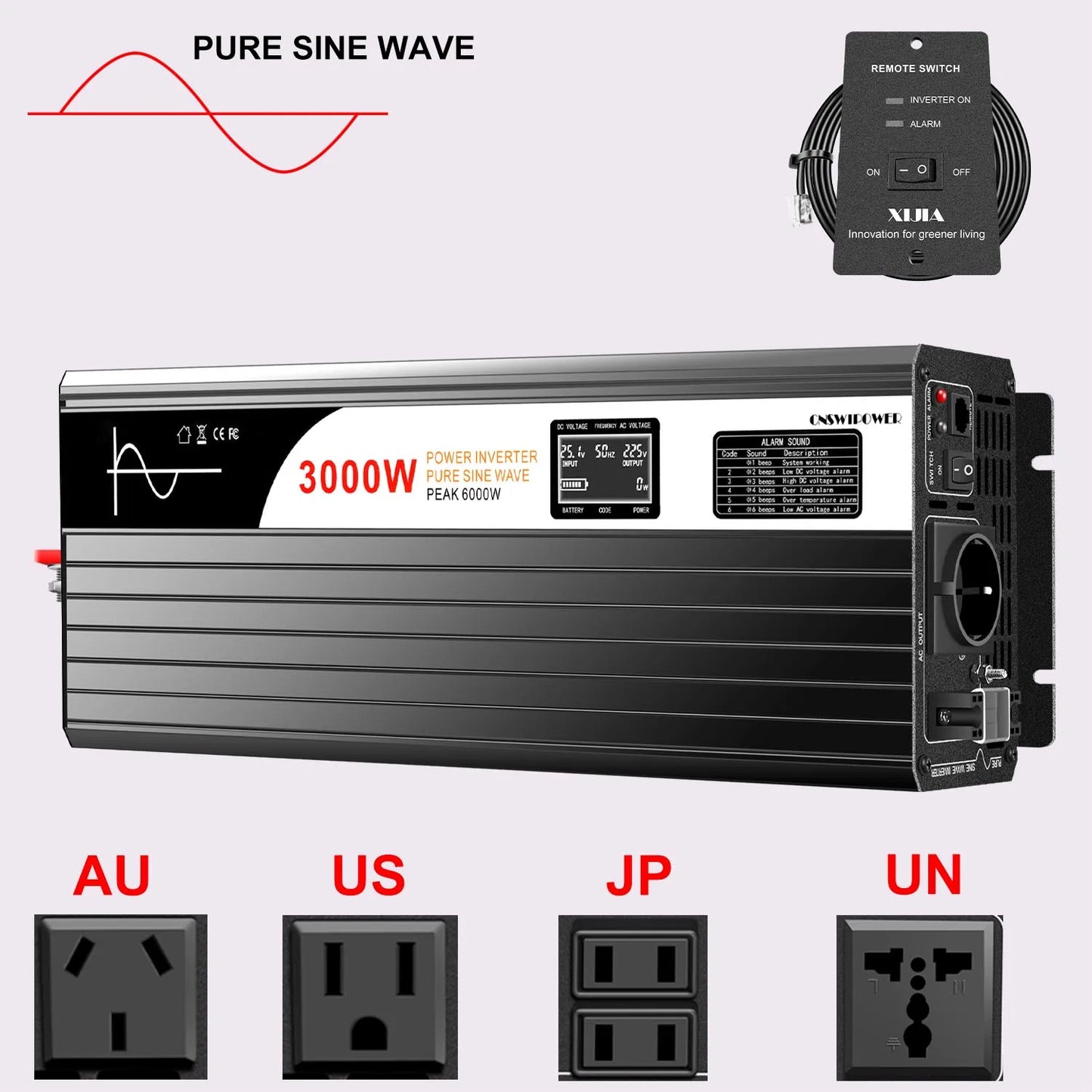 Pure Sine Wave Solar Power Inverter 12v