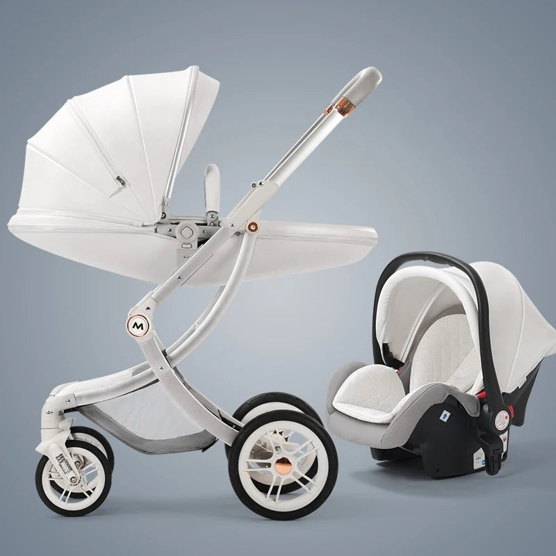 Luxury Leather Baby Stroller