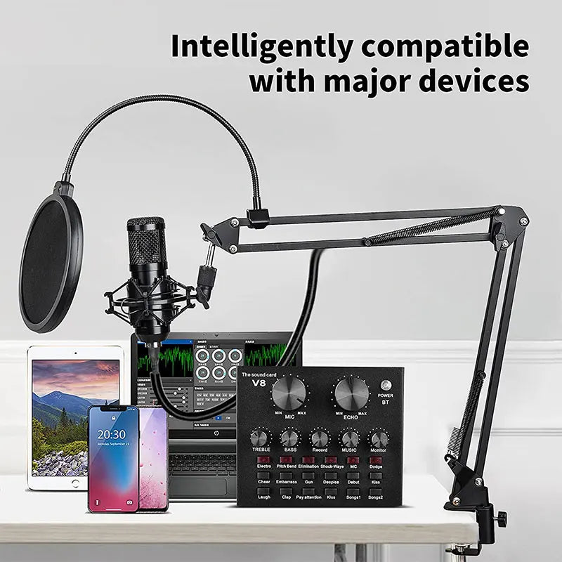 Live Streaming Studio Recording Bluetooth Microphone