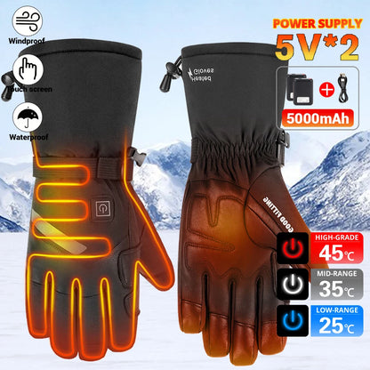 Heated Winter Gloves USB Rechargeable