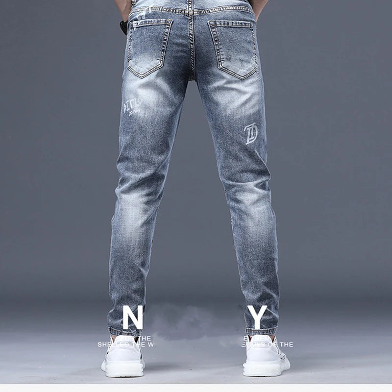 Men's Spring Jeans Fashion Washing Pants