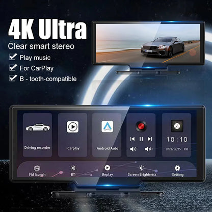 10.26" Dash Cam 4K DVR GPS Navigation