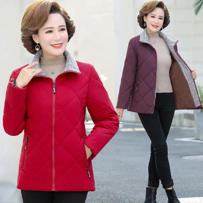 Middle-Aged Elderly Women's Cotton Coat Jacket