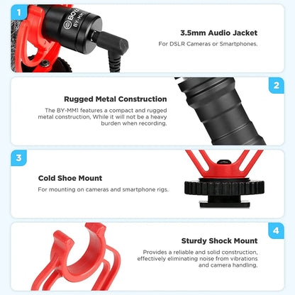 Cardioid Shotgun Camera Recording Vlog Microphone