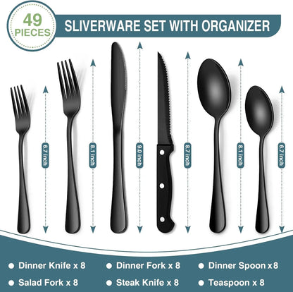 Black Silverware Set